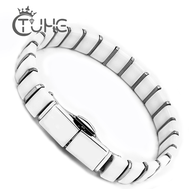 Ceramic Link Bracelet - أبيض أسود الرجال الصحة أساور نوعية
