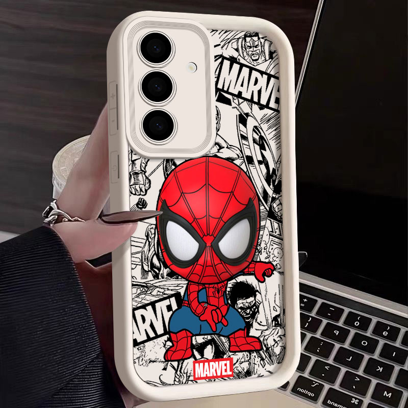 Samsung Galaxy S25 - غطاء هاتف سيليكون لطيف بتصميم سبايدرمان