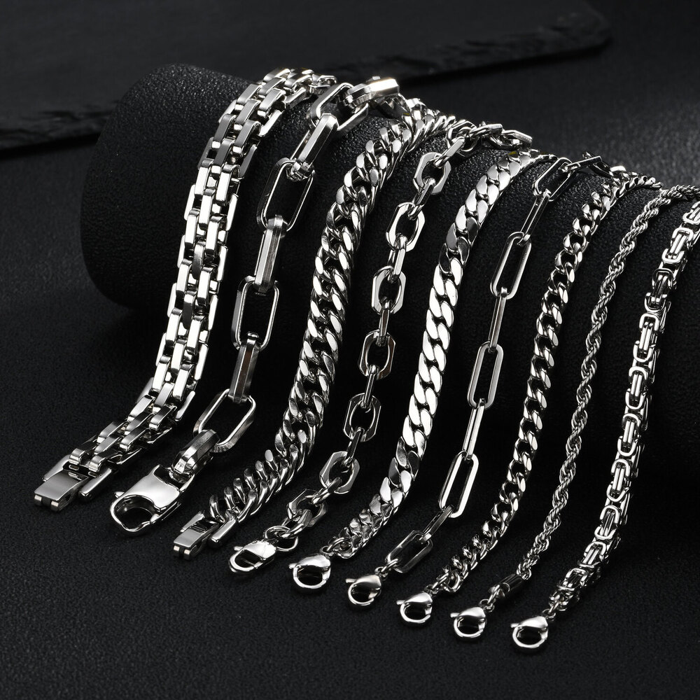 أساور سلسلة فضية اللون للرجال  - مراجعة Ceramic Link Bracelet وسعره