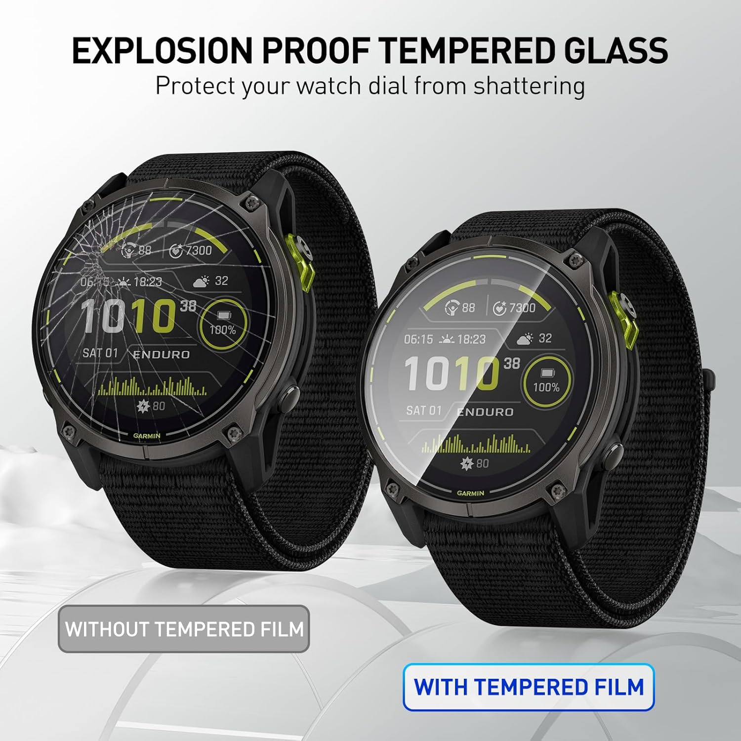 أفلام زجاجية مقواة لساعة Garmi - مراجعة Garmin Smartwatch Accessories وسعره