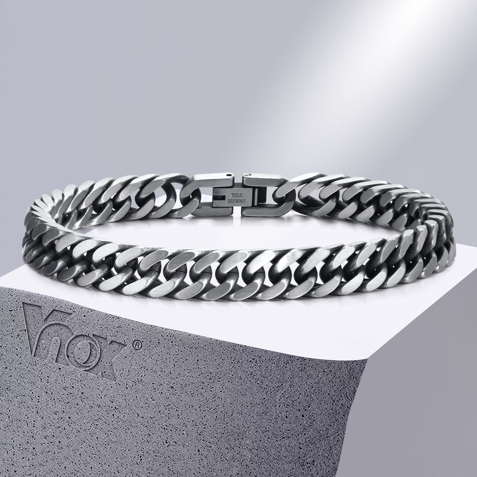 Vnox مكتنزة الرجعية الكوبية سل - مراجعة Ceramic Link Bracelet وسعره