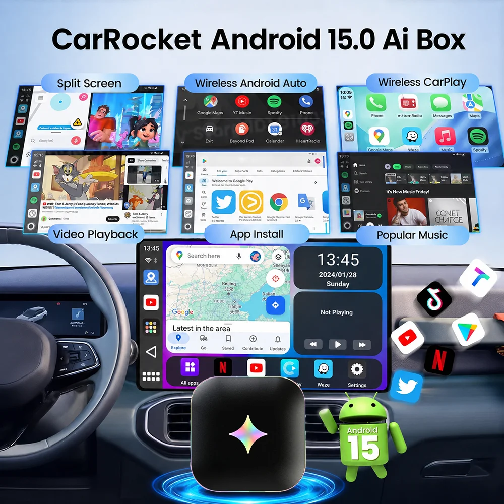 صندوق CarPlay Ai Box CarRocket - مراجعة Smartwatch Universal وسعره
