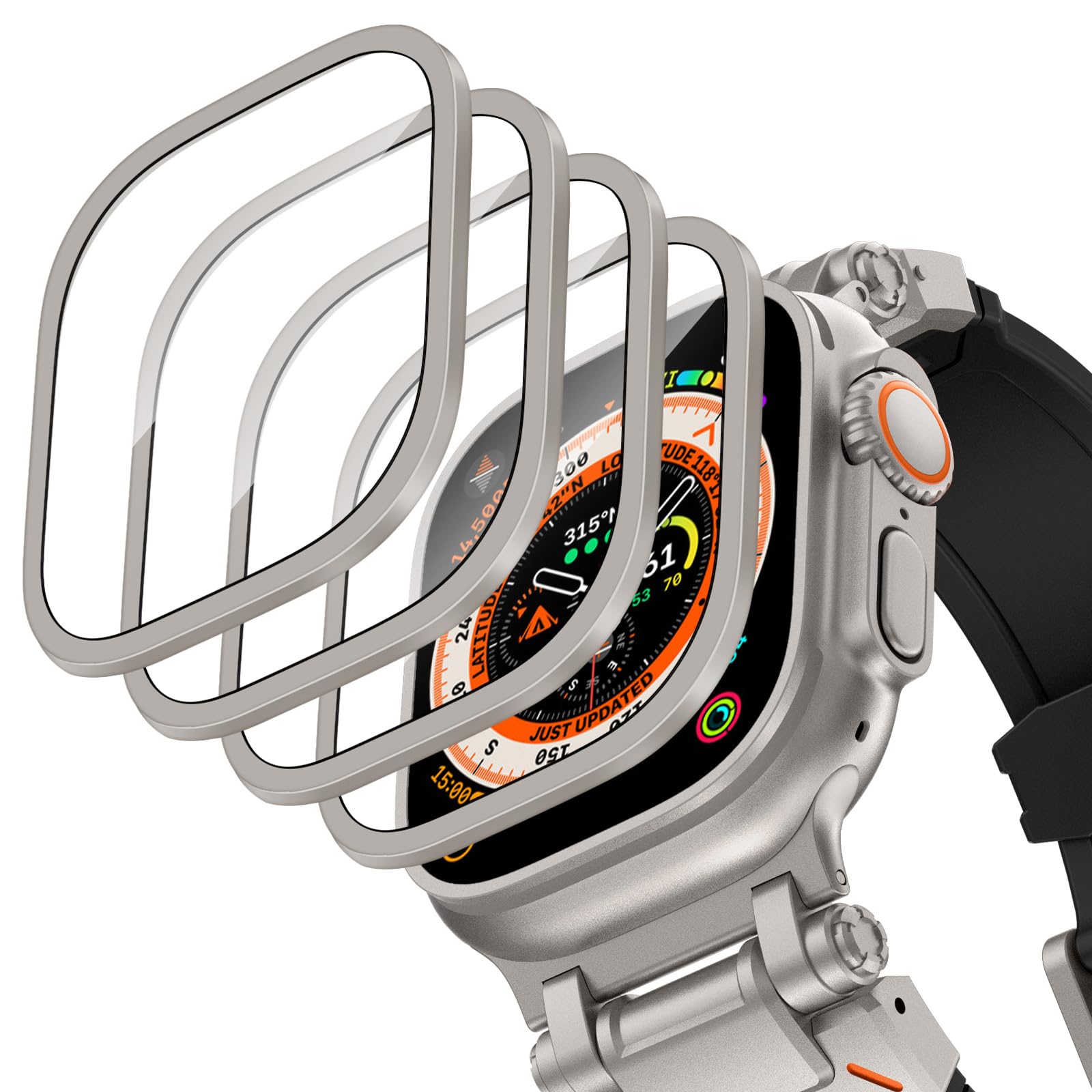 Aluminium Alloy Case+Tempered  - مراجعة Smartwatch Straps & Accessories وسعره