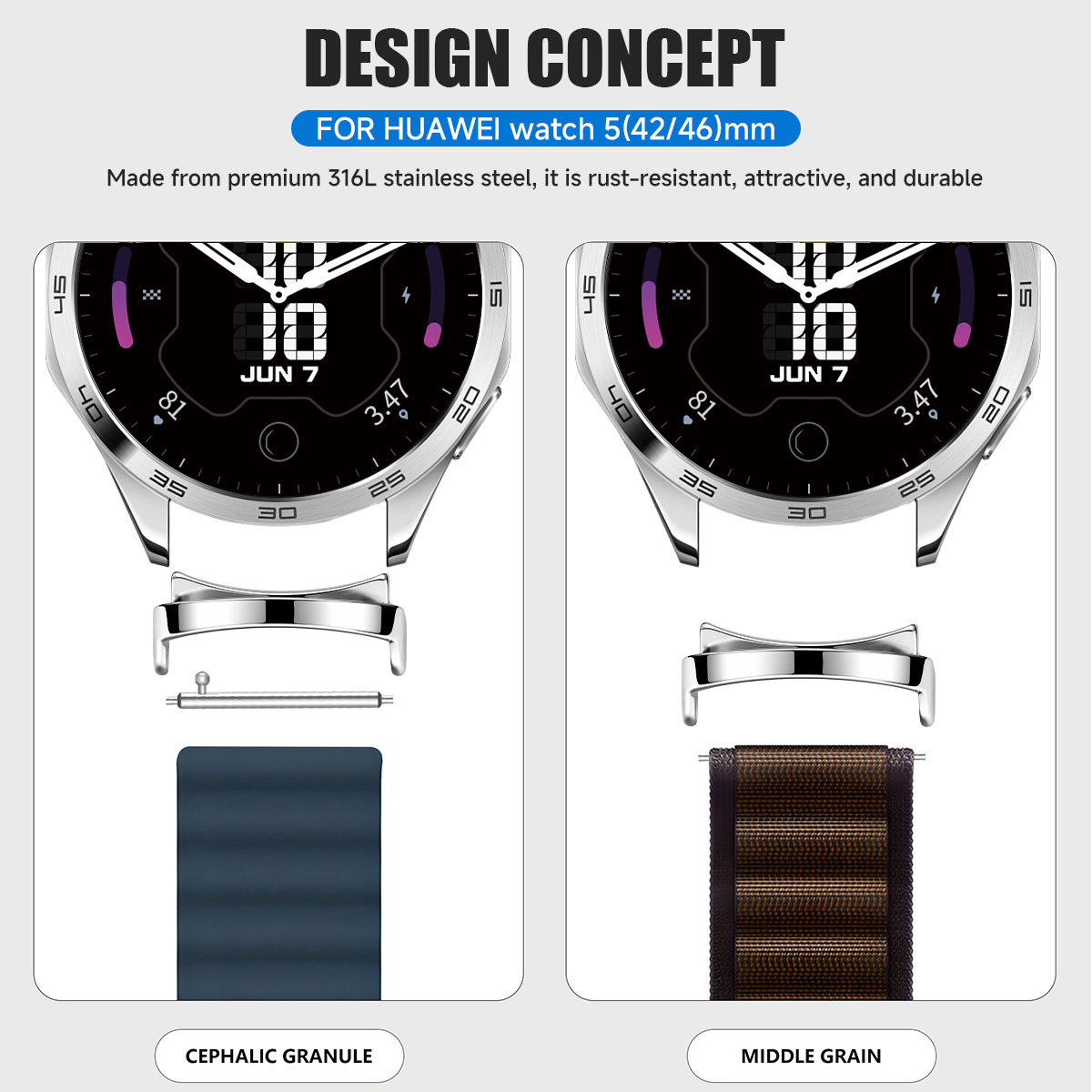 قطعتان من محول الساعة الذكية ه - مراجعة Smartwatch Band Accessories وسعره